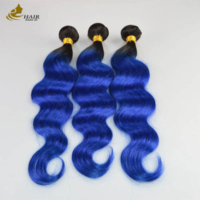 1B Blue Ombre Human Hair Extensions Body Wave Virgin Wavy