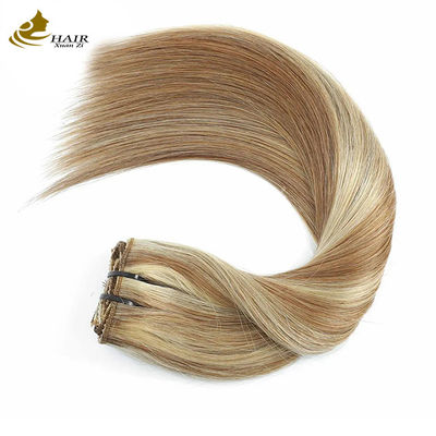 10 miếng Clip Peruvian In Ponytail Extension Strawberry Blonde Real Human Hair