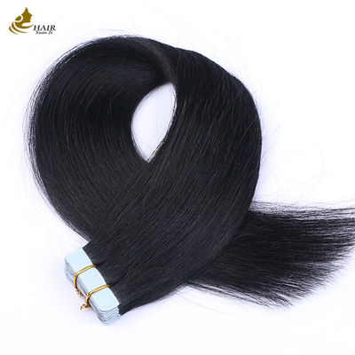 Cuticle được sắp xếp 16 inch băng In Hair Extensions Virgin Remy Wigs Đen