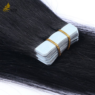Cuticle được sắp xếp 16 inch băng In Hair Extensions Virgin Remy Wigs Đen