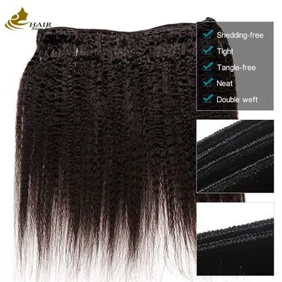 Peruvian Kinky Virgin Human Hair Bundles Extensions thẳng