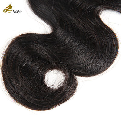 130 Độ dày đặc tóc con người cửa dây đeo màu đen tự nhiên Body Wave 4x4