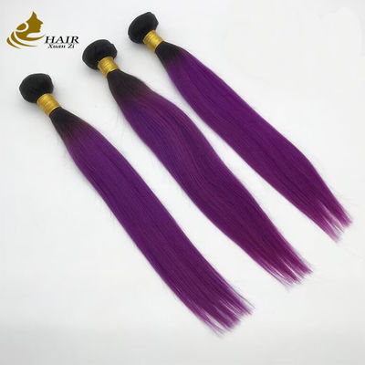 613 Màu sắc Ombre Human Hair Extensions Bundles Weft 1B Purple