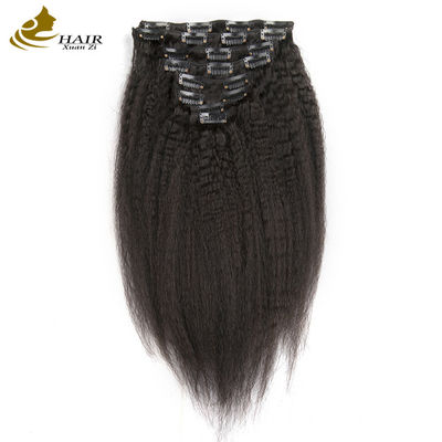 Natural Black Hair Extensions Weave Clip In Long Kinky thẳng ODM