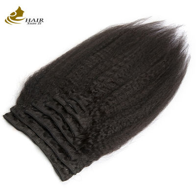 Natural Black Hair Extensions Weave Clip In Long Kinky thẳng ODM