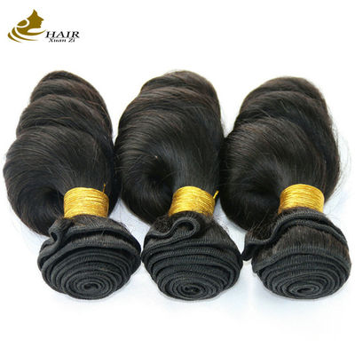 Đen tự nhiên Cambodia Virgin 16 Inch Brazil tóc lỏng sóng OEM