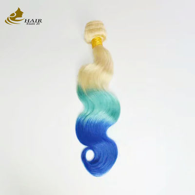 Tùy chỉnh Ombre Human Hair Extensions Bouncy Purple Màu xanh
