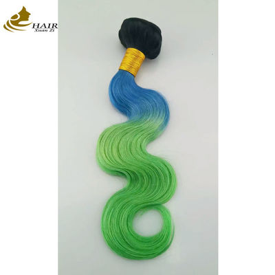 Tùy chỉnh Ombre Human Hair Extensions Bouncy Purple Màu xanh