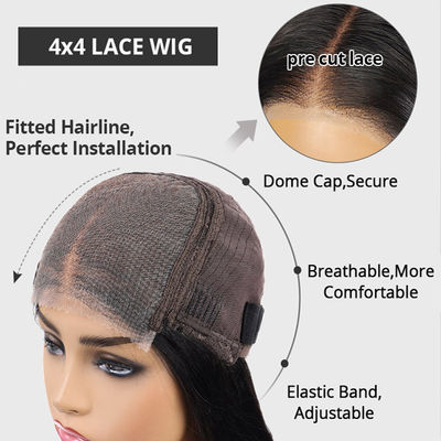 Giá nhà máy 26 inch tóc con người tóc giả Full Lace Virgin Human Long Hair xương thẳng bóng tóc giả tóc giả