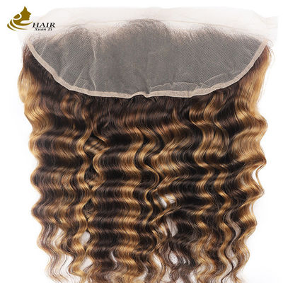 Piano 4/27 Deep Wave Lace Frontal Closure Tóc Brazil Màn thông minh 13X4