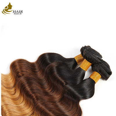 Ombre Body Wave Brazilian Virgin Hair Weave Human Hair Bundles With Closure (Màn hình hình bóng)