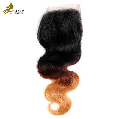 Ombre Body Wave Brazilian Virgin Hair Weave Human Hair Bundles With Closure (Màn hình hình bóng)
