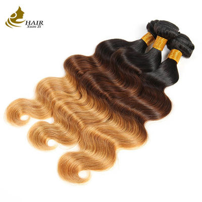 Ombre Body Wave Brazilian Virgin Hair Weave Human Hair Bundles With Closure (Màn hình hình bóng)
