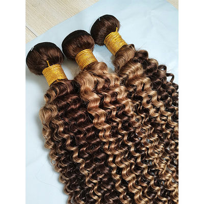 Kinky Curl Hair Bundles P4/27 Ombre Human Hair Extensions Hair Weft Các loại tóc có lông xoăn