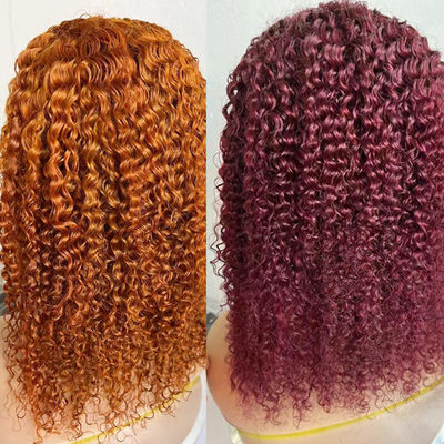 Màu Bob mặt trước tóc giả 13X4 mặt trước tóc giả Curl tóc con người tóc giả 180%