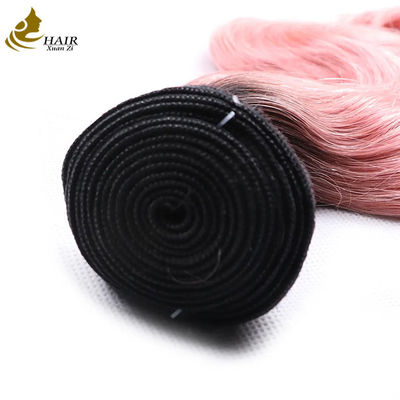 Giá nhà máy nguyên liệu tóc người trinh nữ Ấn Độ 1b / Màu hồng Body Wave Human Hair Bundle