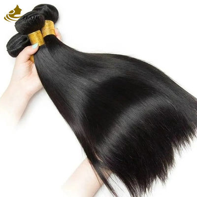 Tóc đan người Virgin Remy tóc Bundle thẳng hai lần vẽ màu đen tự nhiên