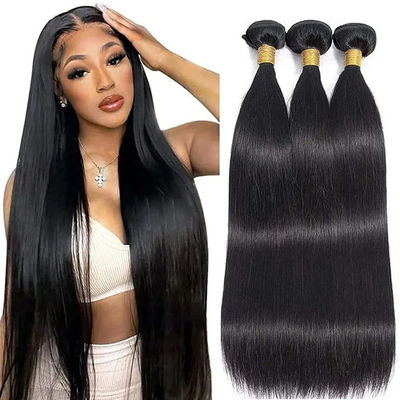 Tóc đan người Virgin Remy tóc Bundle thẳng hai lần vẽ màu đen tự nhiên