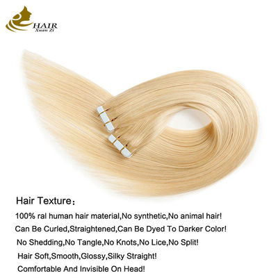 Remy Human Skin Weft Tape Hair Extensions Double Faced Russian Tape 8"-30" Độ dài tùy chỉnh