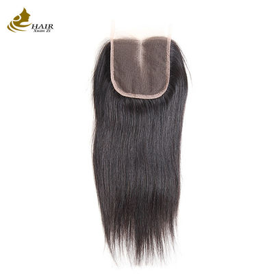100% tóc con người 4 * 4 Cụm renda màu tự nhiên Brazil thẳng Cụm renda