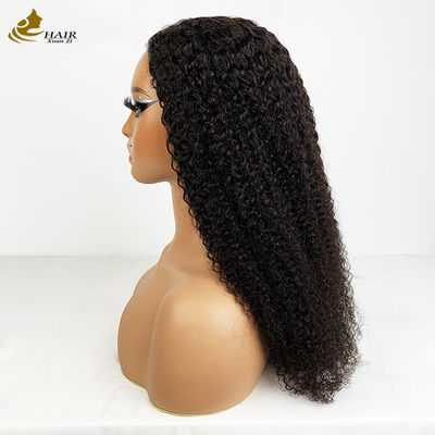 4*4 Mặt trước tóc da nguyên sinh tóc con người màu đen tự nhiên tóc giả curl với dải chống trượt