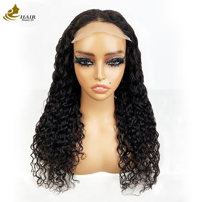 4*4 Mặt trước tóc da nguyên sinh tóc con người màu đen tự nhiên tóc giả curl với dải chống trượt