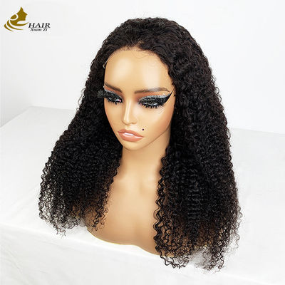 4*4 Mặt trước tóc da nguyên sinh tóc con người màu đen tự nhiên tóc giả curl với dải chống trượt