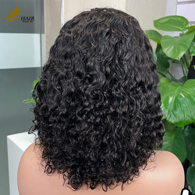 12 Inch không keo 5 * 5 Mặt trước tóc người tóc tóc giả nước sóng không keo lụa trên cùng đầy đủ tóc giả tóc giả