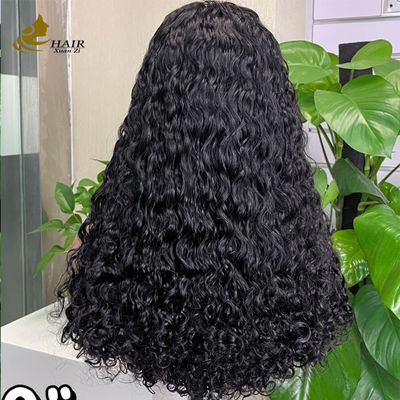 Không keo 5 * 5 Đèn mài trong suốt Mặt trước tóc con người tự nhiên Không keo lụa trên cùng Full Lace Wig