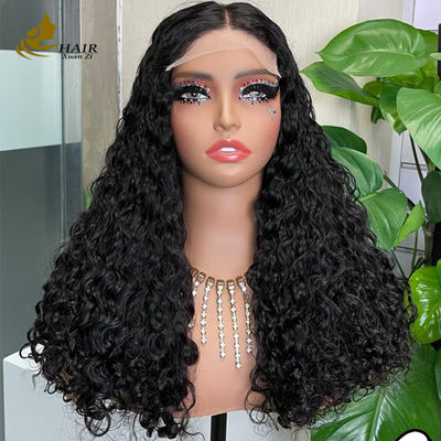 Không keo 5 * 5 Đèn mài trong suốt Mặt trước tóc con người tự nhiên Không keo lụa trên cùng Full Lace Wig