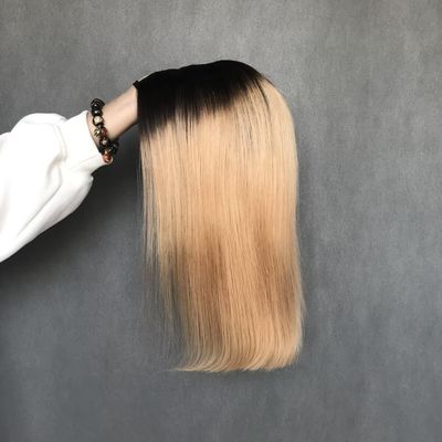 U Part Wig T1b/27 Màu sắc người mới bắt đầu thân thiện thẳng thẳng Không có chất keo Phong cách bảo vệ tóc con người Wig 150% mật độ