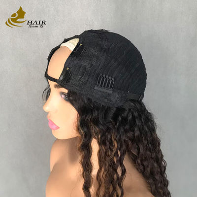 Wig Woman Long Curly Wave 1b/4/27 màu tóc con người Wig hình U