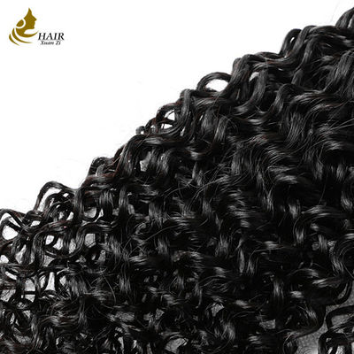 18 inch Raw Virgin Human Hair Weft Bundles Kinky 1B Đen tự nhiên
