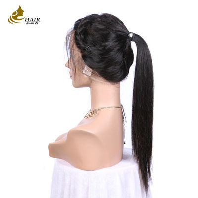 Tùy chỉnh tóc con người mặt trước tóc giả màu đen tự nhiên tóc giả tóc thẳng người