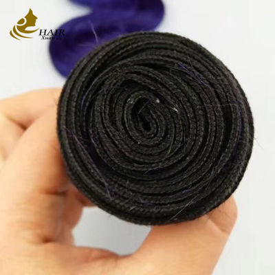 Tóc nối ombre lượn sóng màu tím 26 inch, tóc thật nguyên chất