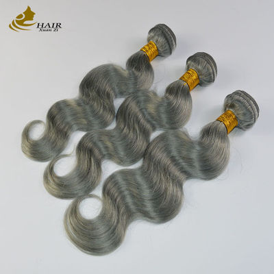 Grey Ombre Human Hair Extensions Bundles 26 Inch Với Khóa