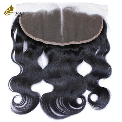 Màu da nâu nhạt Full Swiss Lace Closure Mặt trước 13x4 Virgin Human Hair