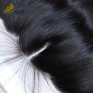 Màu da nâu nhạt Full Swiss Lace Closure Mặt trước 13x4 Virgin Human Hair