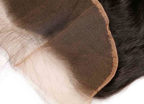 Màu da nâu nhạt Full Swiss Lace Closure Mặt trước 13x4 Virgin Human Hair