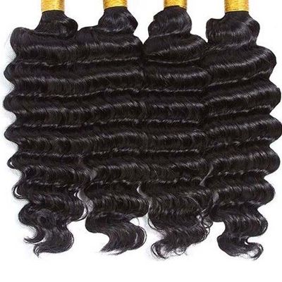 12A Grade Deep Wave Virgin Human Hair Bundles 95-100g Với Khóa tùy chỉnh