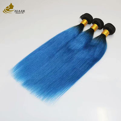 Tóc nối bằng tóc người Remy màu xanh dương phổ biến, nối tóc người ombre