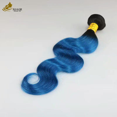 Tóc nối bằng tóc người Remy màu xanh dương phổ biến, nối tóc người ombre