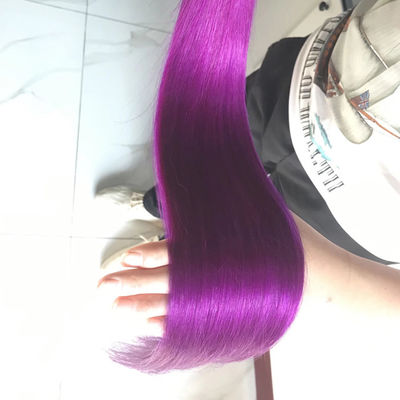 613 Màu sắc Ombre Human Hair Extensions Bundles Weft 1B Purple