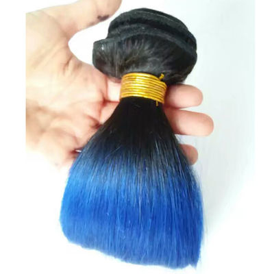 Cô gái nguyên chất Brazil Ombre Human Hair Extensions Bundles Blue 1B
