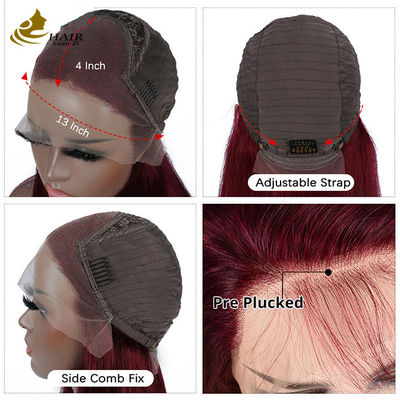 130% mật độ 99J Màu tóc người trinh nữ mặt trước tóc lát tóc giả thẳng tóc giả người tùy chỉnh