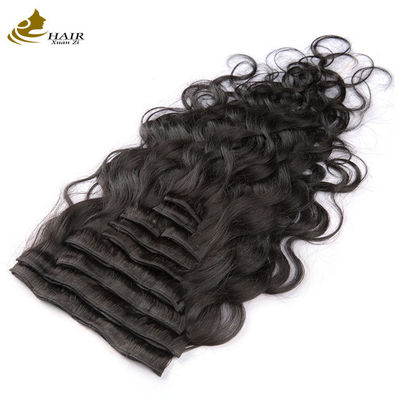 100 tóc con người Body Wave 18 inch Curly Clip In Hair Extensions cho tóc đen