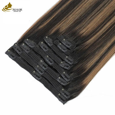 Clip thẳng vô hình trong tóc mở rộng đuôi ngựa người màu piano