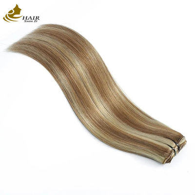 10 miếng Clip Peruvian In Ponytail Extension Strawberry Blonde Real Human Hair