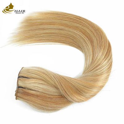 Virgin Human Hair Clip In Extensions Ponytail thẳng màu piano