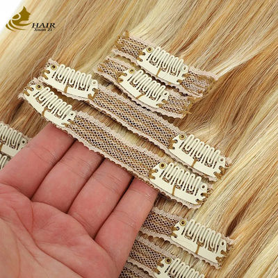 Virgin Human Hair Clip In Extensions Ponytail thẳng màu piano